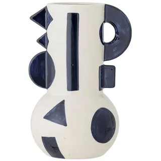 Bloomingville Graphica Vase, Blue, Steingut