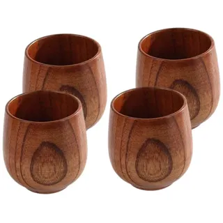 MAGICLULU -scald Teetassen-set Natürliche Holzbecher Teetasse Sake- Getränkebecher Für Freunde Zu Hause