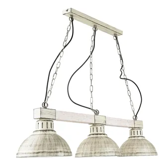 Licht-Erlebnisse Hakon 3-flg. E27 60 cm Shabby Weiß Holz