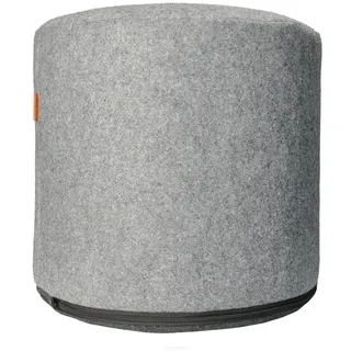 Bertoni Hocker Sitzhocker Pouf Sitzpuff Puff Aus Filz 40 x 40 cm Rund Stabil Abnehmbarer Bezug Waschbar Grau
