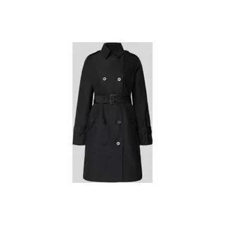 Regular Fit Trenchcoat aus Baumwoll-Mix, Black, 48