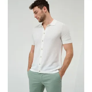 Kurzarmhemd BRAX "Style JARED" Gr. XL (54), Normalgrößen, weiß (offwhite) Herren Hemden Oberhemden