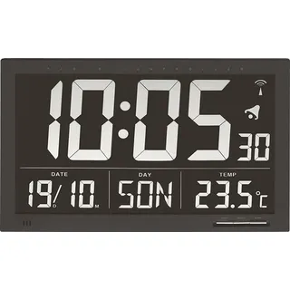 Digitaluhr TFA 60.4505 Funk-Digitaluhr Funkuhr Kunststoff schwarz 1,5 V digital