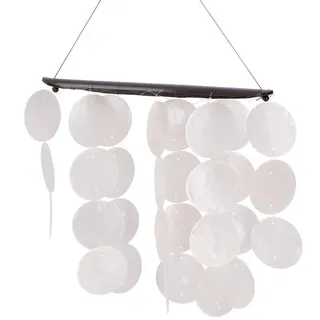 Guru-Shop Windspiel Langes Muschel Windspiel, Klangspiel - weiß weiß