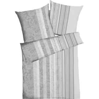 KAEPPEL Firenze Gestreift Silber 135 x 200 cm + 80 x 80 cm