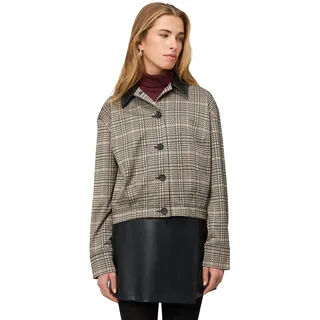 Zero Karo-Jacke mit Knopfleiste in BeigeBlack | Gr.: 38