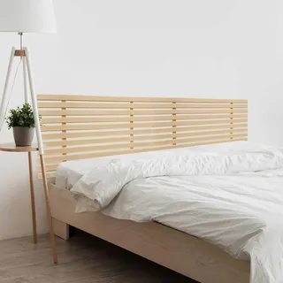 DHOME Recycelte Hölzernes Kopfteil MDF Japanischen Stil Dual Pallet Split in 2 Stück Paletten Bett Paletten Fittings enthalten (210cm Dual, Natürliches Holz)
