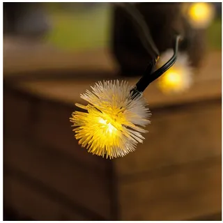 esotec Lichterkette Kunststoff 9m 30 LED Pusteblumen inkl. Zuleitung 2m schwarz