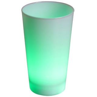 LED-Highlights Glas Becher Leuchtbecher 450 ml LED Farbwechsel bunt Rgb mit Batterie wechselbar Bar Kunststoff beleuchtetes Trinkglas Cocktail