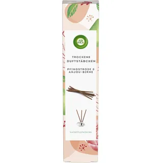 Air Wick Trockene Duftstäbchen – Raumduft Duftöl Nachfüller für die Air Wick Keramikvase – Duft: Pfingstrose & Anjou Birne – 2 x 3 Stäbchen