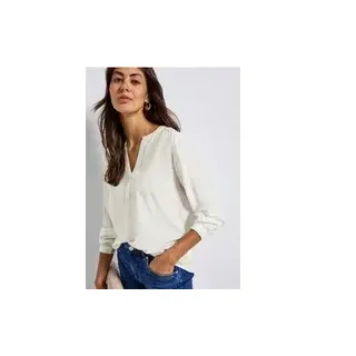 STREET ONE Split Neck Tunika - Weiß