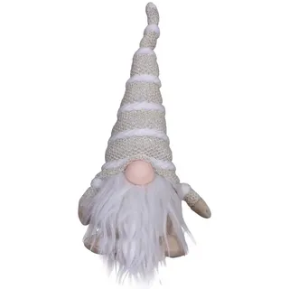 Christmas Paradise Weihnachtsfigur 2x kleiner Weihnachtswichtel sitzend mit Strickmütze Weihnachtsdeko (Weihnachtsmann, Tomte, 17cm), im 2er Set beige