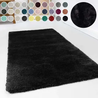 Esprit Relaxx Hochflorteppich 200 cm schwarz