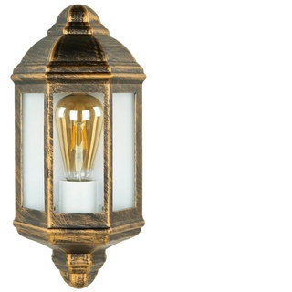 Licht-Erlebnisse Wandlampe Vintage LIVORNO Landhaus Design in Kupfer Antik E27 IP44 elegante Außen Wandleuchte Haus Garten, 2285red-black