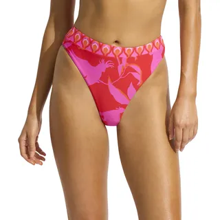 Seafolly Damen Rise Cheeky Coverage Hi Leg Bottom Badeanzug Bikini-Unterteile, Paradiesvögel Chili Rot, 42 - 42