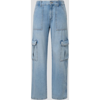 QS - Jeans / Slim Fit / Mid Rise / Wide Leg / Cargo Style, Damen, blau, 36/32