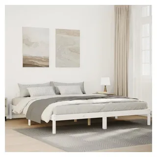 vidaXL Massivholzbett Extra Lang ohne Matratze Weiß 180x220 Kieferholz