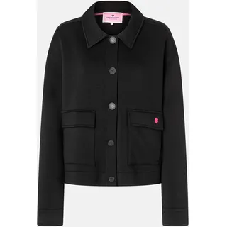 Hemdjacke LIEBLINGSSTÜCK "Mic", Damen, Gr. 38, schwarz, Web, Obermaterial: 74% Viskose, 17% Polyamid, 9% Elasthan, clean, unifarben, angesetztes Bündchen, Jacken, mit Knopfleiste