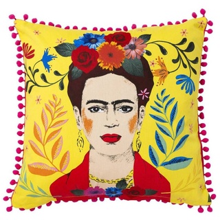 Talking Tables Dekokissen Frida Kahlo, Boho-Look, Bunt, Troddel gelb