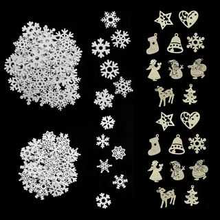 150 Stück Weihnachtsdekoration Schneeflocken, DIY Zubehör, Weihnachtsbaumschmuck, Mini Winterdekoration, handgemachte kreative Materialien, passend für Adventskränze und Fenster