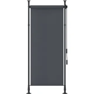 Outsunny Senkrechtmarkise 120 x 310 cm Grau