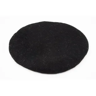 feelz Filzkissen Sitzkissen rund Filz Verschiedene grau- und naturtöne 100% Wolle 35 cm Höhe 2-3 cm Handarbeit (Schwarz)