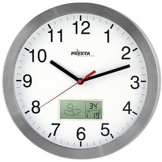 Peweta Funkwanduhr 51.161.315 mattsilber