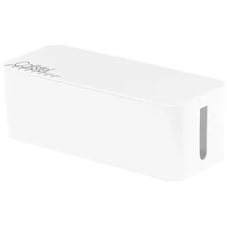 Callstel Kabelboxen Steckdose: Kabelbox groß, 40,8 x 15,8 x 13,4 cm, weiß (Steckdosenleiste-Kabeldosen, Kiste für Kabel, Box für Kabelsalat)