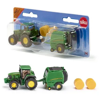 Siku 1665 - John Deere Traktor mit Ballenpresse 1:55