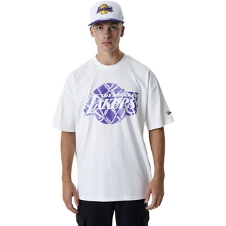 New Era - NBA T-Shirt - Los Angeles Lakers Logo Tee - S bis M - für Männer - Größe M - weiß - M