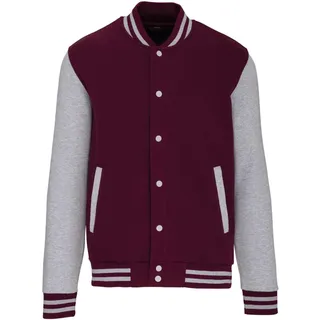 Kariban Unisex Fleece Jacke 'Teddy' College K497 wine/oxford grey 3XL