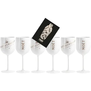 Moet & Chandon 6er Set Ice Imperial Acryl Glas Champagner Gläser Set in weiß/go