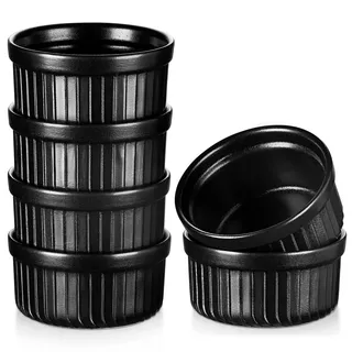 vancasso FORTE 6 Stück Souffleeform aus Steingut für Muffins, Cupcakes, Creme Brulee, Fondant, Durchmesser 8,2 cm