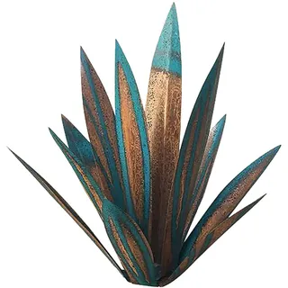 Agavenpflanzen aus Metall, 13,78 Zoll, Außendekoration, rustikale Tequila-Skulptur, Metall-Agave, Hofkunst, Agaven-Skulptur, Statue, Garten, Hof-Dekoration, Ornament, blaue Agaven-Metallpflanzen für d