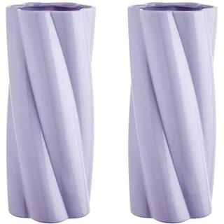 BUTLERS (2 Stück) Deko-Vase Ø12 x 30cm Steinzeug -Twist- Moderne Dekoration für Wohnzimmer und Tischdeko | Blumenvase für Tulpen, Rosen, Sträuße oder Trockenblumen