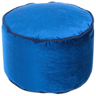 Pouf, Blau, Textil, Füllung: recyceltes Polystyrol (Eps), 47x32x47 cm, Reißverschluss, Wohnzimmer, Hocker, Poufs