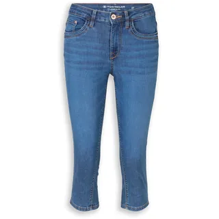 Tom Tailor Damen TTLENE SLIM Capri Jeans mit hohem Stretch, blau, 27