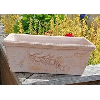 Blumenkasten 40 cm Terracotta Garten Terrakotta Deko Vase Blumenkübel Blumentopf