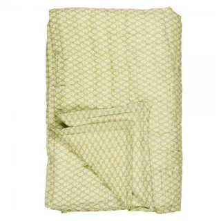 Wohndecke Ib Laursen Quilt Decke Tagesdecke Caja Staubig Grün mit Weißen Blüten, Ib Laursen