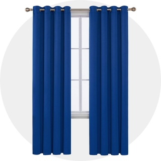 Deconovo Thermo-Vorhänge für Fenster, Blickdicht, für Kinderzimmer, 132 x 213,4 cm, Königsblau