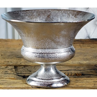 MichaelNoll Vase Blumenvase Gefäß Pokalvase Dekovase Aluminium Silber Luxus, Deko Modern aus Metall, Wohnzimmer und Küche, M 38 cm