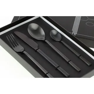 Gedeckter Tisch Besteck 4tlg. Set Edelstahl Matt Schwarz Neu Black Cutlery Küche