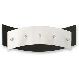 Kreative Feder Schlüsselbrett Designer Schlüsselbrett aus Holz und gebürstetem Aluminium, in modernem Metallic-Look mit 5 Edelstahl-Haken