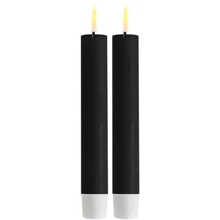ReWu Deluxe Homeart Stabkerze, 2 Stück, 15 cm, Schwarz | Echtwachs