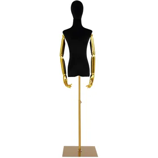150-200cm Höheneinstellbar Weibliche Schaufensterpuppe kleiderpuppe Büste Torso für Kleid Display,Kopf Abnehmbar Schneiderpuppe Weiblich Schneiderbüste Mannequin,S 36cm,B 82cm,T 60cm,H 79cm (Schwarz)