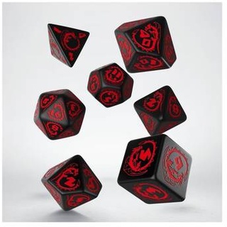 SDRA05 - Dragons Würfel Set: Onyx, schwarz und rot (7 Teile)
