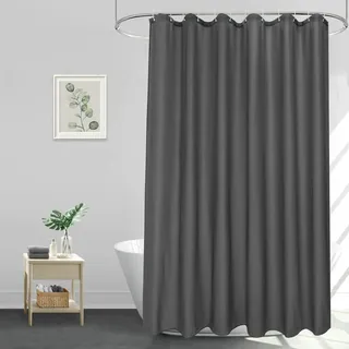 Daesar Duschvorhang Anthrazit 100x200, Duschvorhang Beschwerer Saum Badvorhang Antischimmel Modern Dunkelgrau, Badewannenvorhang Shower Curtain