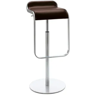 Barhocker Lem Lapalma Sitz Leder dunkelbraun, Designer Shin, Tomoko Azumi, 37x74-87x42 cm