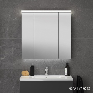 evineo ineo7 Spiegelschrank mit Beleuchtung und 3 Türen B: 80 H: 75 BEA045MI