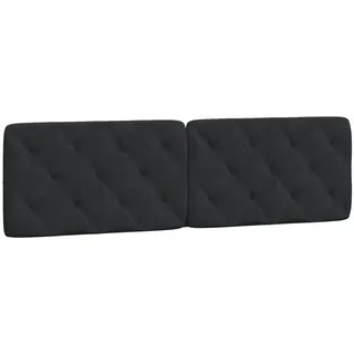 vidaXL Kopfteil-Kissen Schwarz 180 cm Samt